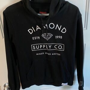 Diamond Supply Co. Black Crewneck Hoodie with White Logo